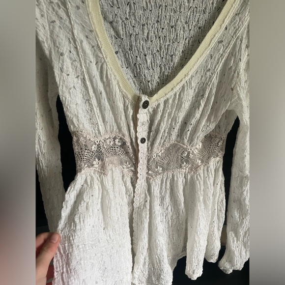 Free people lace button up top - Picture 3 of 8